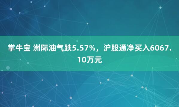 掌牛宝 洲际油气跌5.57%，沪股通净买入6067.10万元